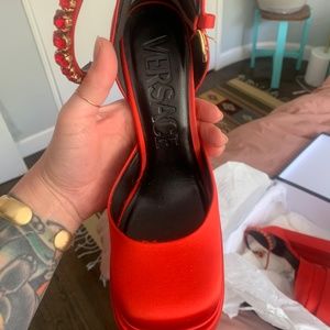 versace red platforms